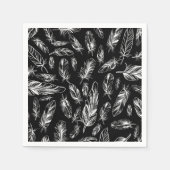 Schwarz-Weiß-Federn Serviette (Vorderseite)