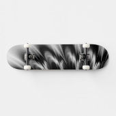 Schwarz-Weiß-Federn Skateboard (Horizontal)