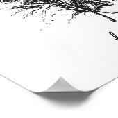 Schwarz-Weiß-Federposter Poster (Ecke)