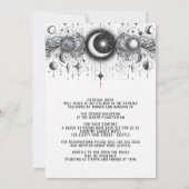 Schwarz-Weiß-Feier mit Details Hochzeit Einladung (Rückseite)