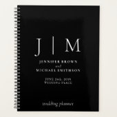 Schwarz-Weiß-Feierliche einfache Hochzeit Planer (Vorderseite)