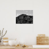 Schwarz-Weiß-Felslandschaft im Caprock Canyon Poster (Küche)