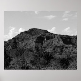 Schwarz-Weiß-Felslandschaft im Caprock Canyon Poster
