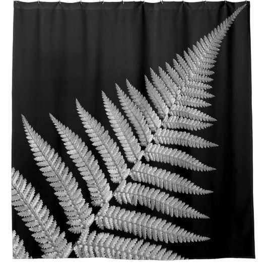 Schwarz-Weiß-Fern Duschvorhang (Vorderseite)