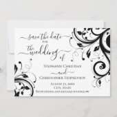 Schwarz-Weiß-Festivals Save the Date Rücken Foto Einladung (Vorderseite)