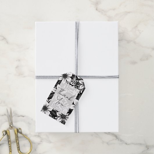 Schwarz & Weiß, fett bläsernes Blut Geschenkanhänger (Mit Garn)