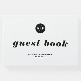 Schwarz-Weiß-Fett-Italienische Hochzeit der Typogr Gästebuch