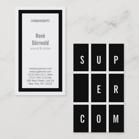 Schwarz-Weiß-Fett Visitenkarte (Vorne/Hinten)