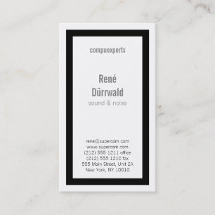Schwarz-Weiß-Fett Visitenkarte