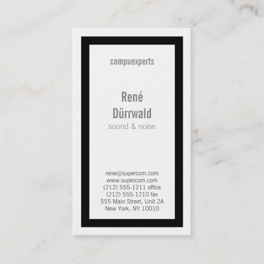 Schwarz-Weiß-Fett Visitenkarte (Vorderseite)