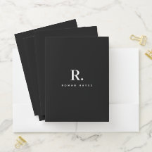 Schwarz Weiß Fette Punkt-Monogramm Moderne Minimal