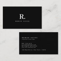 Schwarz Weiß Fette Punkt-Monogramm Moderne Minimal