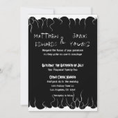 Schwarz-Weiß-Feuer Einladung (Vorderseite)