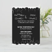 Schwarz-Weiß-Feuer Einladung (Stehend Vorderseite)