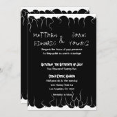 Schwarz-Weiß-Feuer Einladung (Vorne/Hinten)