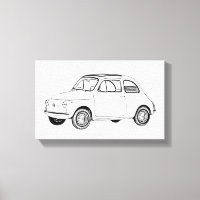 Schwarz-Weiß Fiat 500 Topolino Zeichnend