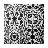 Schwarz-Weiß-filigrane Fliese (Vorderseite)