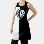 Schwarz & Weiß Filigree Herz Schürze (InSitu)