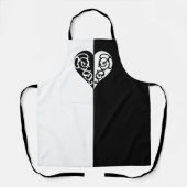 Schwarz & Weiß Filigree Herz Schürze (Vorderseite)