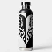 Schwarz & Weiß Filigree Herz Trinkflasche (links)