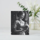 Schwarz-Weiß Film Noir Frauen Tee Küche Postkarte (Stehend Vorderseite)