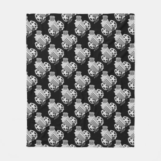 Schwarz-Weiß-Filmklassiker Binge Watching Fleecedecke (Vorderseite)