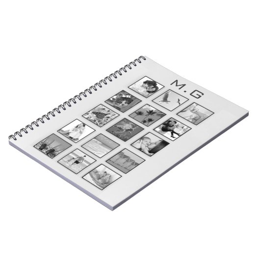 Schwarz-Weiß-FilterfotoCollage Notizblock (Linke Seite)