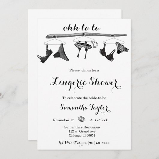 Schwarz-Weiß-Fingerabdrücke Einladung (Vorne/Hinten)