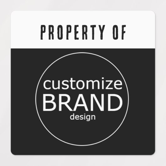 Schwarz-Weiß-Firmenlogo Etiketten (Design 1)