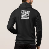 Schwarz-Weiß-Firmenlogo mit QR-Code Hoodie (Rückseite)