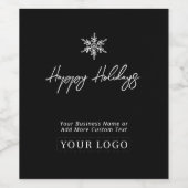 Schwarz-Weiß-Firmenlogo Weihnachtsgeschenk Weinetikett (Einzelnes Label)