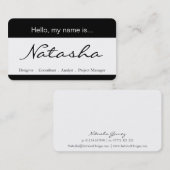 Schwarz-Weiß-Firmenname-Tag - Visitenkarte (Vorne/Hinten)