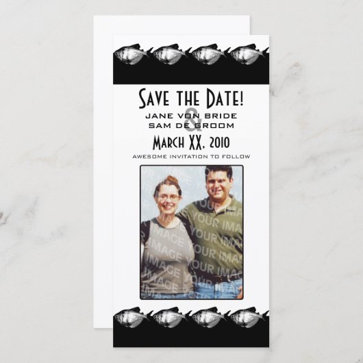 Schwarz-Weiß-Fisch Save the Date (Vorne/Hinten)
