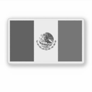 Schwarz-Weiß-Flagge Mexikos Aufkleber