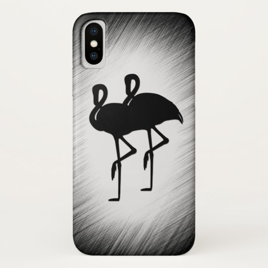 Schwarz-Weiß-Flamingo Case-Mate iPhone Hülle (Rückseite)