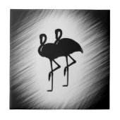Schwarz-Weiß-Flamingo Fliese (Vorderseite)