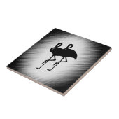 Schwarz-Weiß-Flamingo Fliese (Seite)