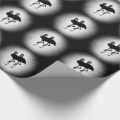 Schwarz-Weiß-Flamingo Geschenkpapier (Ecke)