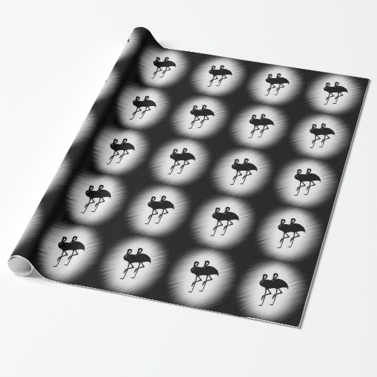Schwarz-Weiß-Flamingo Geschenkpapier (Ungerollt)