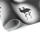 Schwarz-Weiß-Flamingo Geschenkpapier (Rolleneckpunkt)