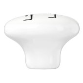 Schwarz-Weiß-Flamingo Keramikknauf (Seitenansicht)