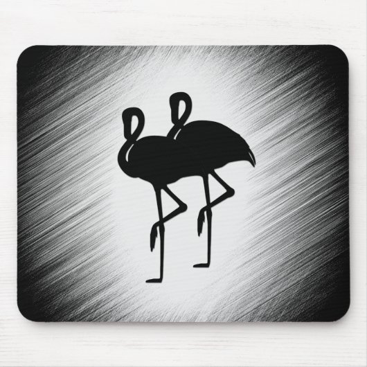 Schwarz-Weiß-Flamingo Mousepad (Vorne)
