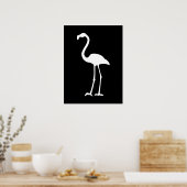 Schwarz-Weiß-Flamingo Poster (Küche)