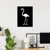 Schwarz-Weiß-Flamingo Poster (Heimbüro)