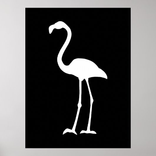 Schwarz-Weiß-Flamingo Poster (Vorne)