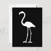 Schwarz-Weiß-Flamingo Postkarte (Vorne/Hinten)