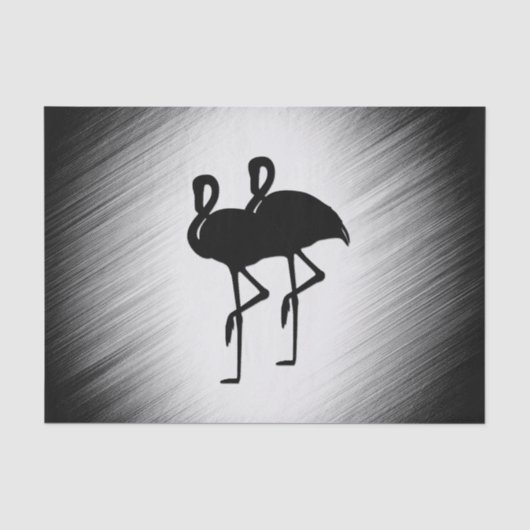 Schwarz-Weiß-Flamingo Seidenpapier (Vorderseite)