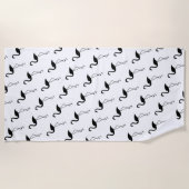 Schwarz-Weiß-Flamingos-Badetuch Strandtuch (Vorderseite)