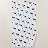 Schwarz-Weiß-Flamingos-Badetuch Strandtuch (Vorderseite)