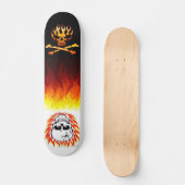 Schwarz-Weiß-Flammen-Skateboard Skateboard (Vorderseite)